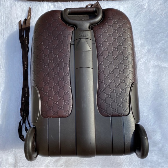 EXTRA PICS Gucci Leather Rolling Suitcase Luggage - Picture 5 of 8